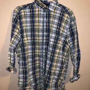 Blue and Yellow Button Up